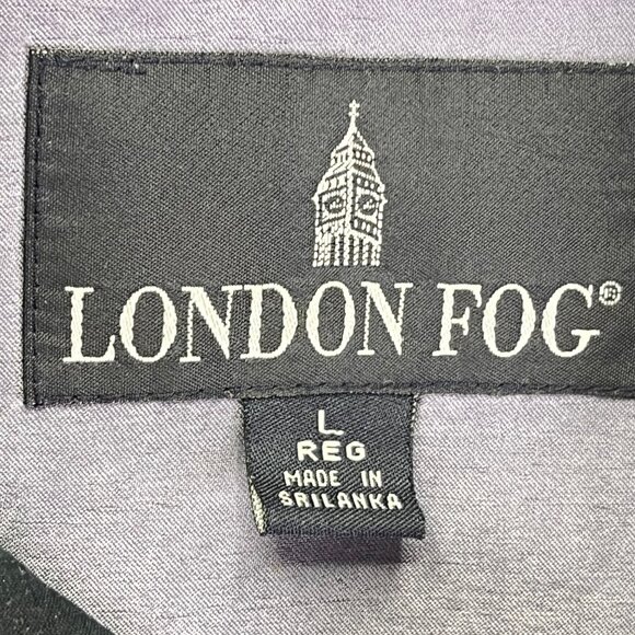 London Fog Mens Lavender & Black Collar Jacket L Nylon & Polyester - Picture 2 of 9